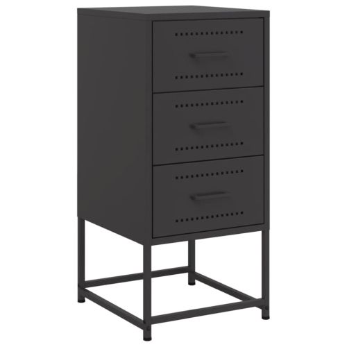 Нощни шкафчета 2 бр черен 36x39x78 см стомана