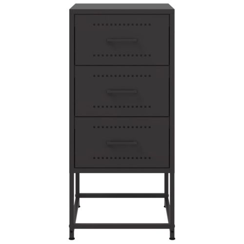 Нощни шкафчета 2 бр черен 36x39x78 см стомана