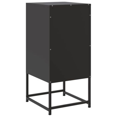 Нощни шкафчета 2 бр черен 36x39x78 см стомана