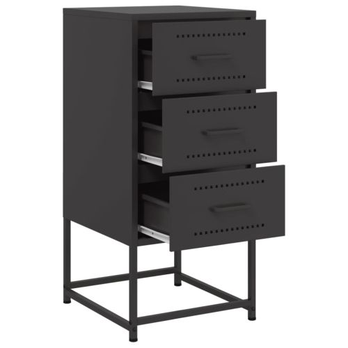 Нощни шкафчета 2 бр черен 36x39x78 см стомана