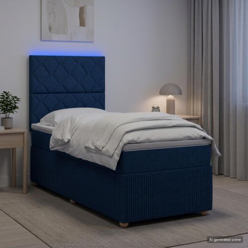 LED легло с матрак с LED ленти Синьо 100 x 200 cm Текстил