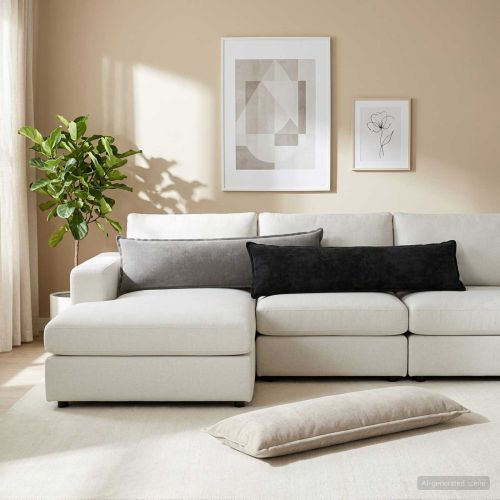 Калъфка за възглавница 2 бр. HOUTEN Светлосиво 40 x 145 см