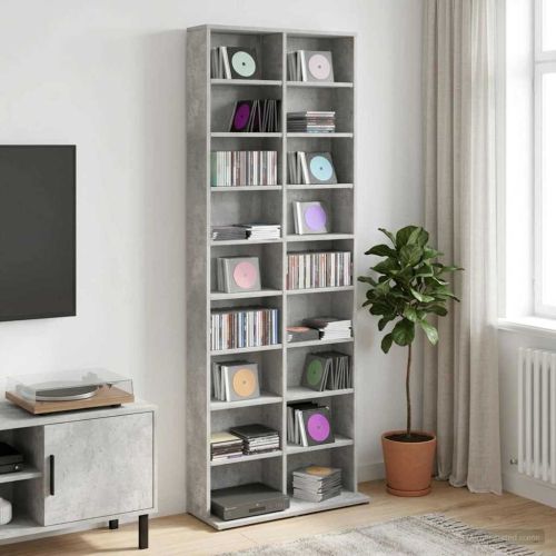 Кабинет за CD Бетонно сиво 65 x 23,5 x 175 см