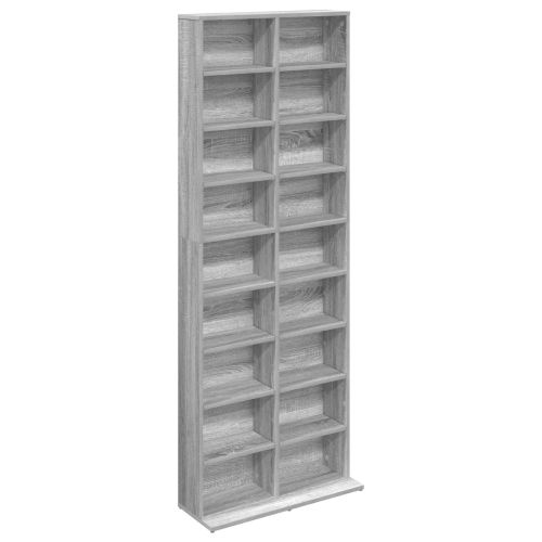Кабинет за CD Сив Сонома 65 x 23,5 x 175 см Инженерна дървесина