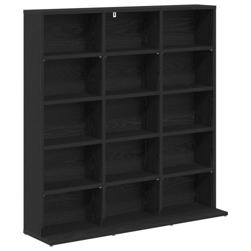 Кабинет за CD Черен дъб 96 x 23,5 x 97,5 см Инженерна дървесина
