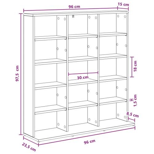 Кабинет за CD Дъб артизан 96 x 23,5 x 97,5 см