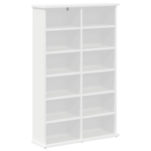Кабинет за CD Бяло 60 x 17 x 92 см Инженерна дървесина