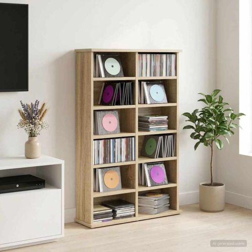Кабинет за CD Дъб сонома 60 x 17 x 92 см Инженерна дървесина