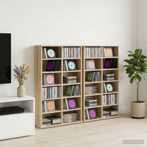 Кабинет за CD 2 бр. Дъб сонома 60 x 17 x 92 см