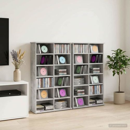 Кабинет за CD 2 бр. Бетонно сиво 60 x 17 x 92 см