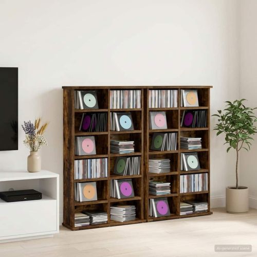 Кабинет за CD 2 бр. Опушен дъб 60 x 17 x 92 см