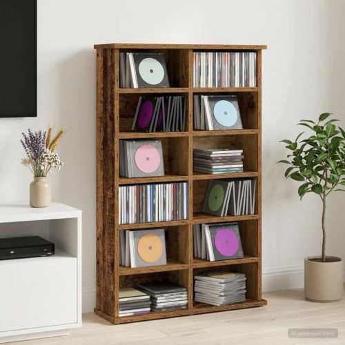Кабинет за CD Старо дърво 60 x 17 x 92 см Инженерна дървесина