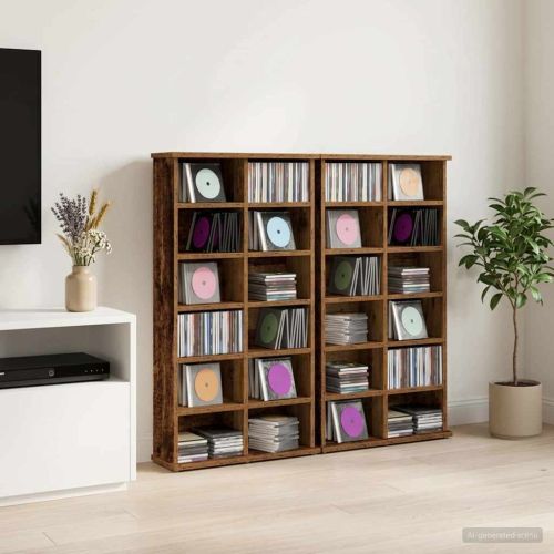 Кабинет за CD 2 бр. Старо дърво 60 x 17 x 92 см