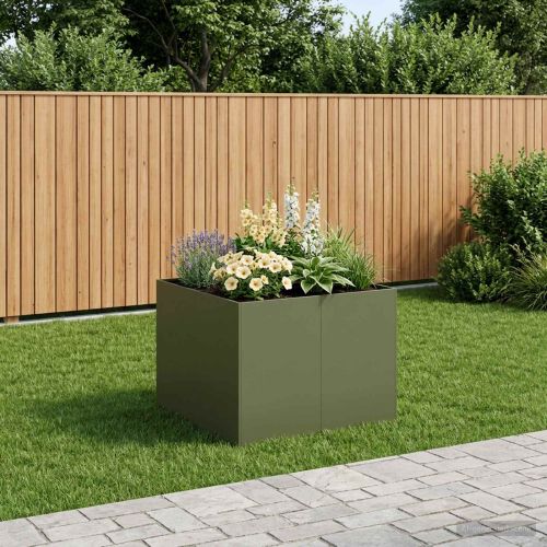 Градинска саксия Маслиненозелено 80 x 80 x 60 см