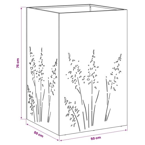 Градинска саксия Антрацит 50 x 50 x 75 cm