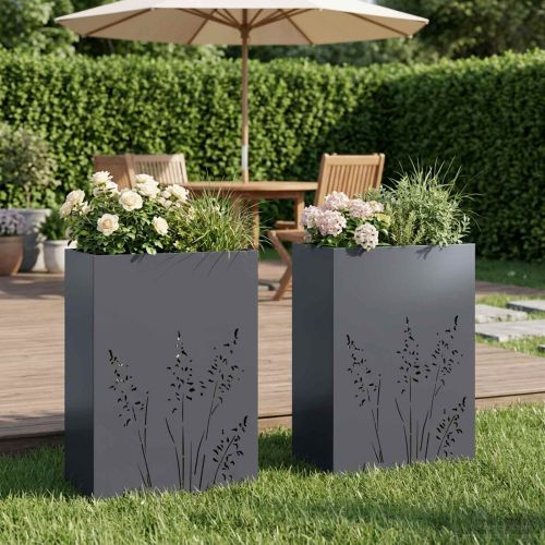 Градинска саксия 2 бр. Антрацит 50 x 30 x 75 см