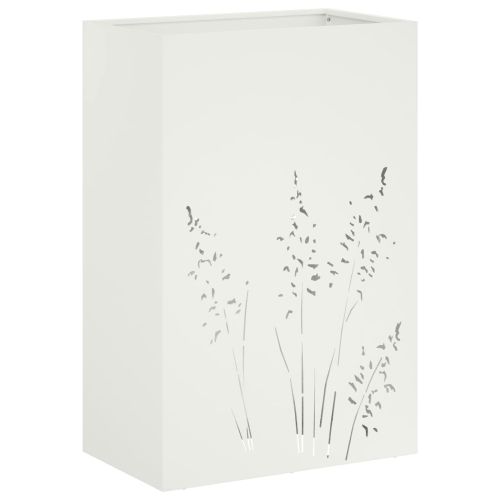 Градинска саксия Бяло 50 x 30 x 75 см Студено валцована стомана