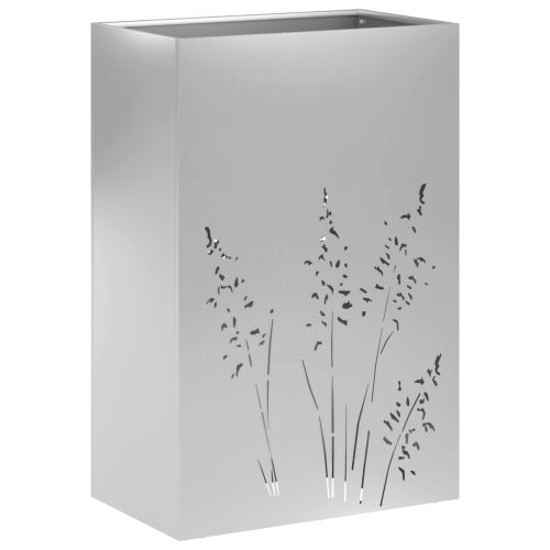 Градинска саксия Сребристо 50 x 30 x 75 см Поцинкована стомана