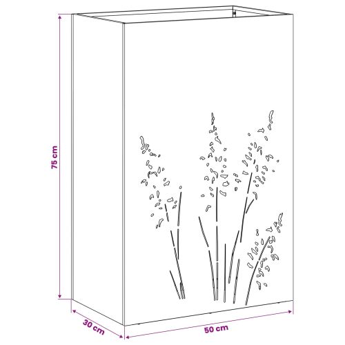 Градинска саксия Черно 50 x 30 x 75 см