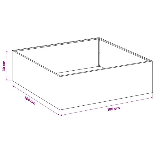 Градинска саксия Антрацит 100 x 100 x 30 cm