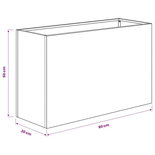Градинска саксия 2 бр. Антрацит 80 x 30 x 50 см