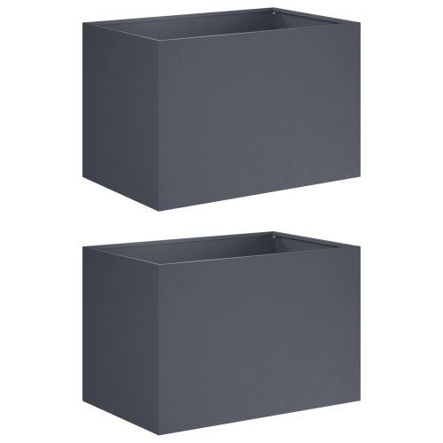 Градинска саксия 2 бр. Антрацит 60 x 40 x 40 см
