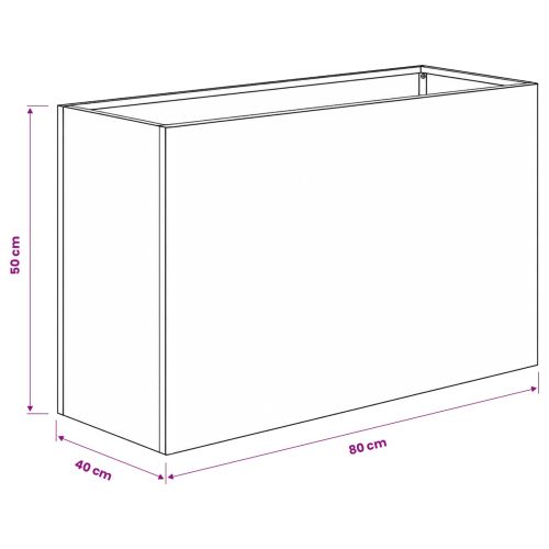 Градинска саксия Черно 80 x 40 x 50 cm