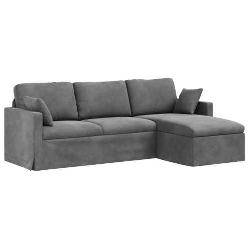 Диван Тъмен сив 228 x 134 x 80 см Кадифе