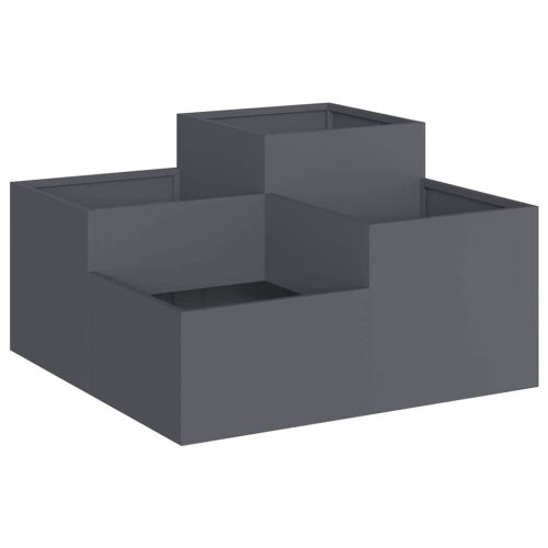 Градинска саксия Антрацит 80 x 80 x 48 см Стомана