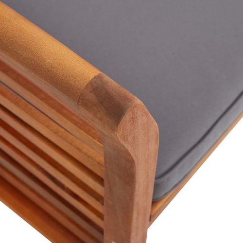 Градински трапезен стол с възглавница, акация масив