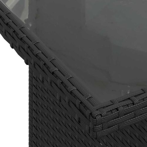Градински Софа Комплект 9 бр. Черен и кремав полиратан