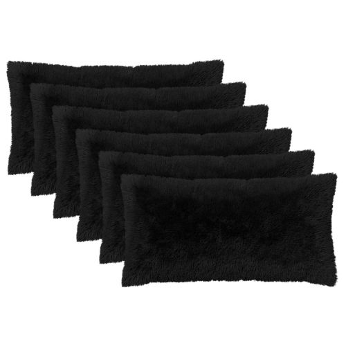Калъфка за възглавница 6 pcs HEERLEN Черно 40 x 70 cm ПВ флийс