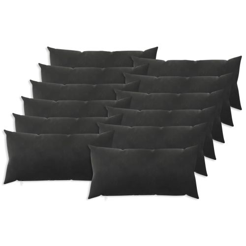 Калъфка за възглавница 12 pcs HEERLEN Черно 40 x 80 cm Кадифе