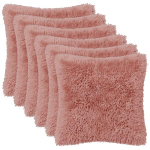 Калъфка за възглавница 6 pcs HEERLEN Розово 45 x 45 cm ПВ флийс