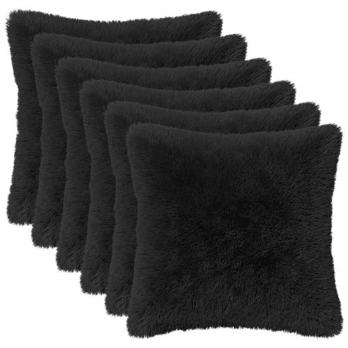 Калъфка за възглавница 6 pcs HEERLEN Черно 50 x 50 cm ПВ флийс