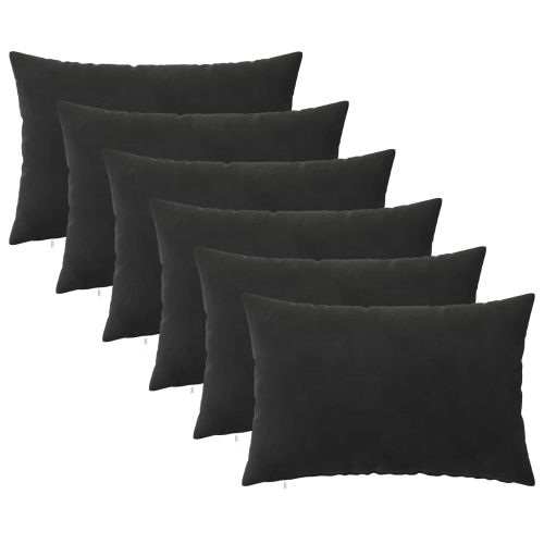 Калъфка за възглавница 6 pcs HEERLEN Черно 50 x 70 cm Кадифе