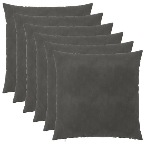 Калъфка за възглавница 6 pcs HEERLEN Тъмносиво 60 x 60 cm