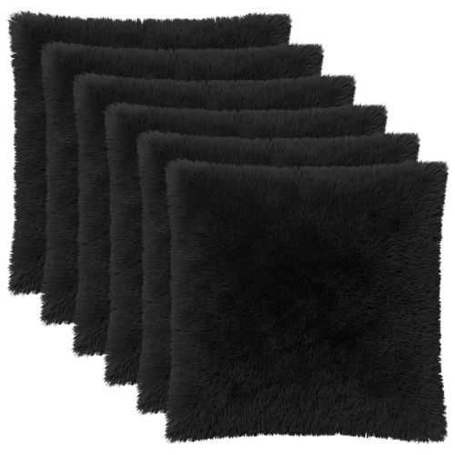 Калъфка за възглавница 6 pcs HEERLEN Черно 60 x 60 cm ПВ флийс