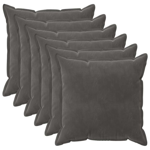 Калъфка за възглавница 6 pcs HOUTEN Тъмносиво 60 x 60 cm Кадифе