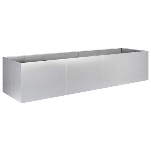 Градинска саксия Сребристо 280 x 80 x 60 см Поцинкована стомана