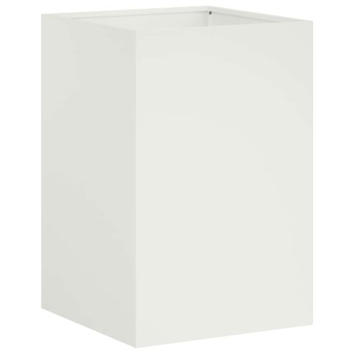 Градинска саксия Бяло 40 x 40 x 60 cm Студено валцована стомана