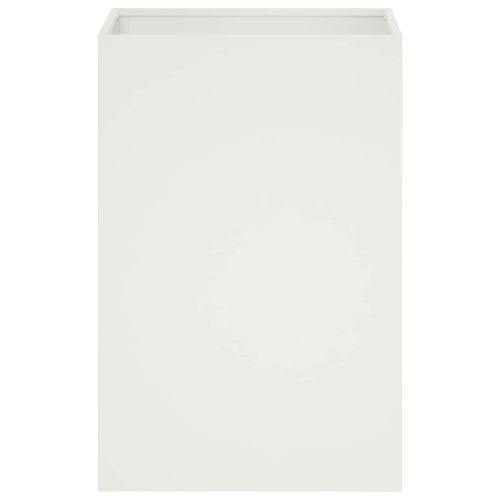 Градинска саксия Бяло 40 x 40 x 60 cm Студено валцована стомана