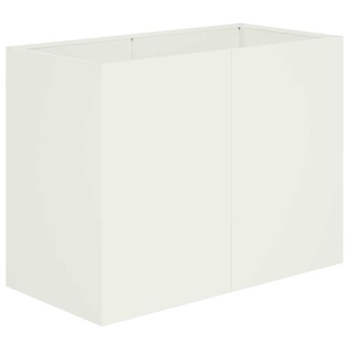 Градинска саксия Бяло 80 x 40 x 60 cm Студено валцована стомана