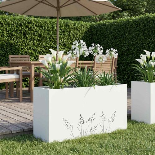 Градинска саксия Бяло 100 x 20 x 49 см