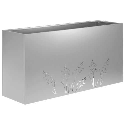 Градинска саксия Сребристо 100 x 30 x 49 см Поцинкована стомана