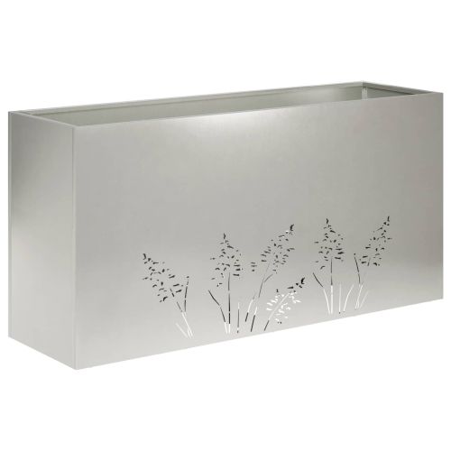 Градинска саксия Сребристо 100 x 20 x 49 см Неръждаема стомана