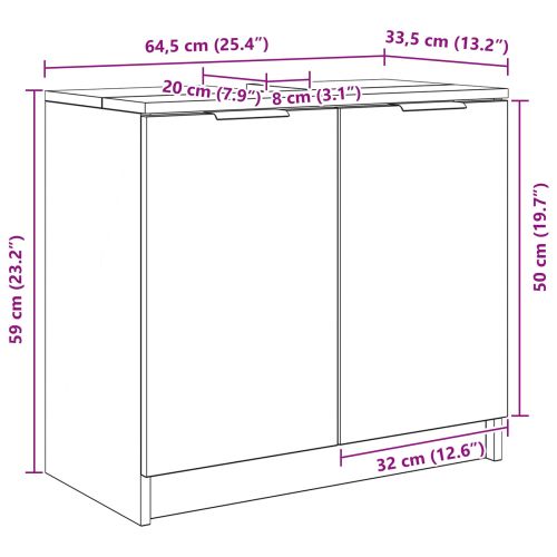 Шкаф за баня Старо дърво 64,5 x 33,5 x 59 см