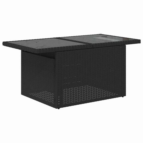 Градински Софа Комплект 9 бр. Черно полиратан