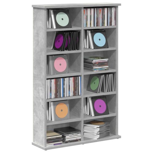 Кабинет за CD Бетонно сиво 60 x 17 x 92 см Инженерна дървесина