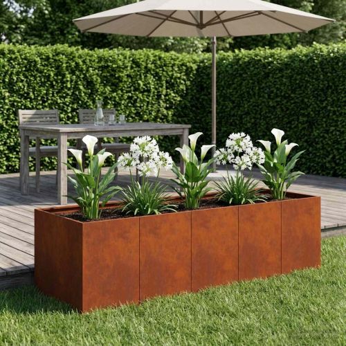 Градинска саксия Ръждясало 200 x 80 x 60 см Кортенова стомана